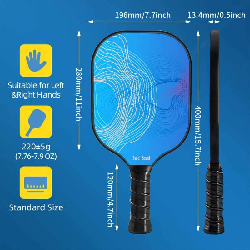 Panelsound 1pc PS 009 Pickleball Paddles Fiberglass Surface Polypropylene Core