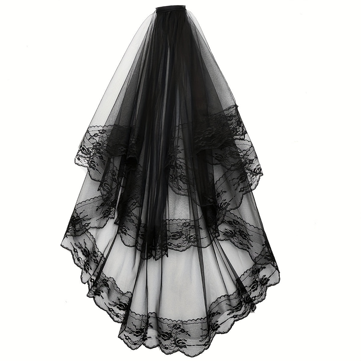 Double Layer Lace Veil for Women - Elegant Wedding Accessory