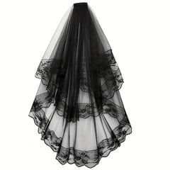 Double Layer Lace Veil for Women - Elegant Wedding Accessory