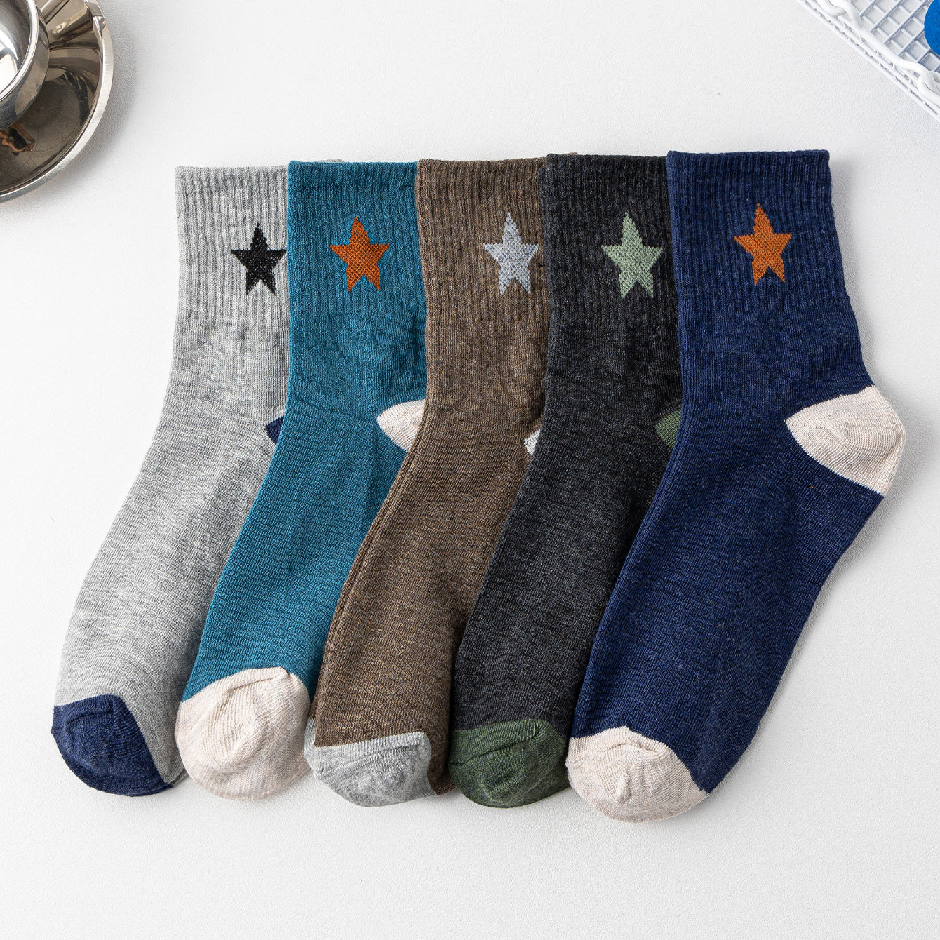 5 Pairs Star Pattern Socks Mid Tube Stockings