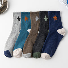 5 Pairs Star Pattern Socks Mid Tube Stockings