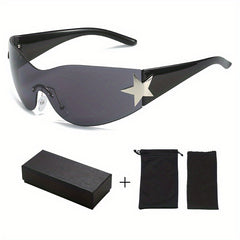 Y2K Oversized Frameless Shield Wrap Around Sunglasses