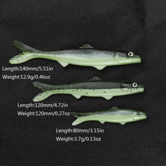 5pcs Fork Tail Soft Lure PVC Bionic Swimbait Fishing Accessories