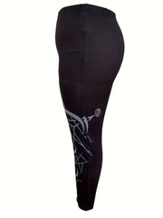Casual Leggings Women's Plus Graphic Print Medium Stretch