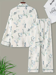 Floral Lounge Set Long Sleeve Top & Pants Women's Loungewear