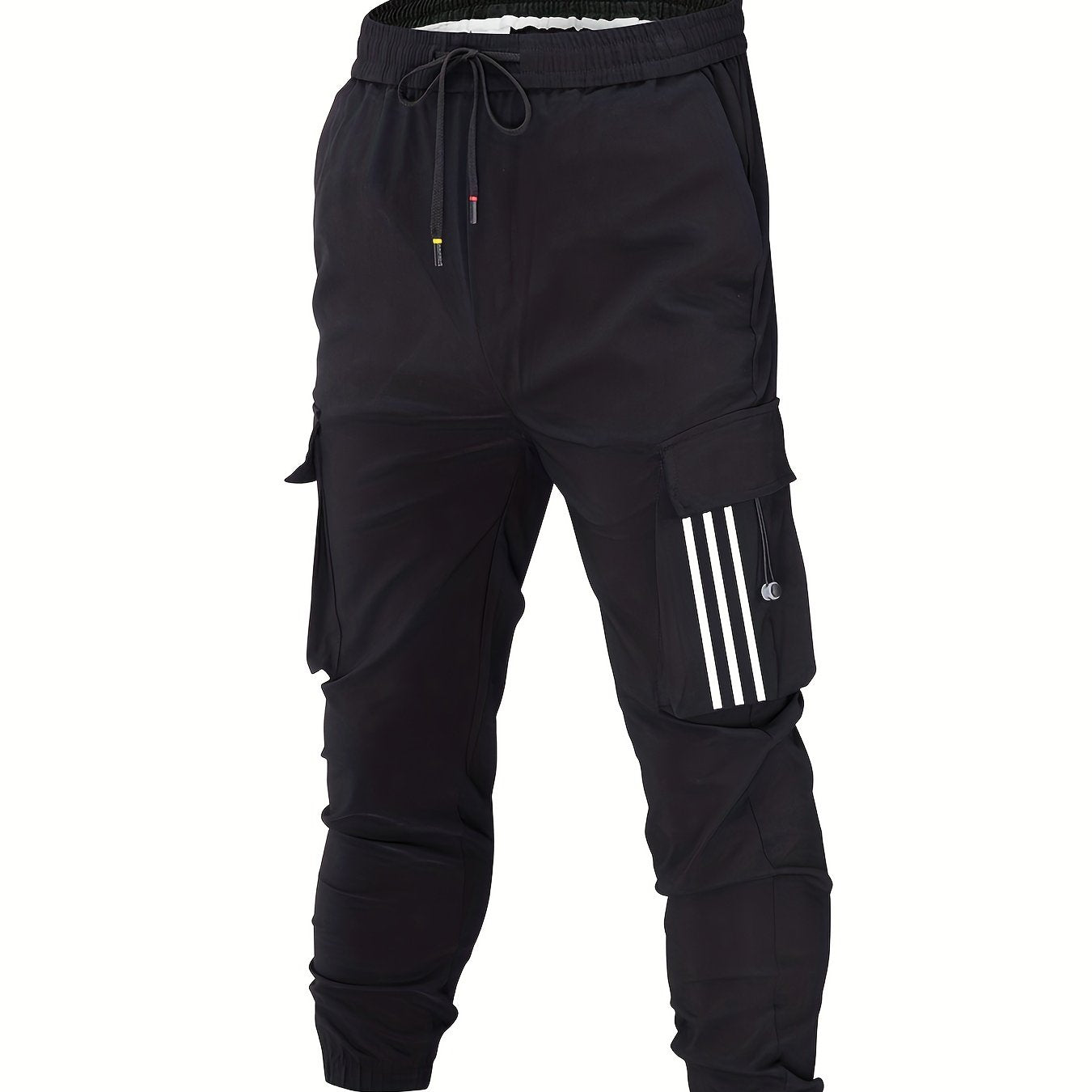 Men's Cotton Cargo Pants with Drawstring, Outdoor Joggers Spring Summer