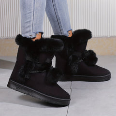 Non-slip Round Toe Snow Boots Warm Velvet Shoes Women's Footwear