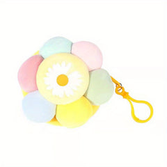 Cartoon Flower Key Chain Plush Doll School Bag Purse Pendant