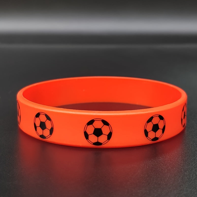 4 Pcs Soccer Ball Silicone Wristbands - Sports Accessory