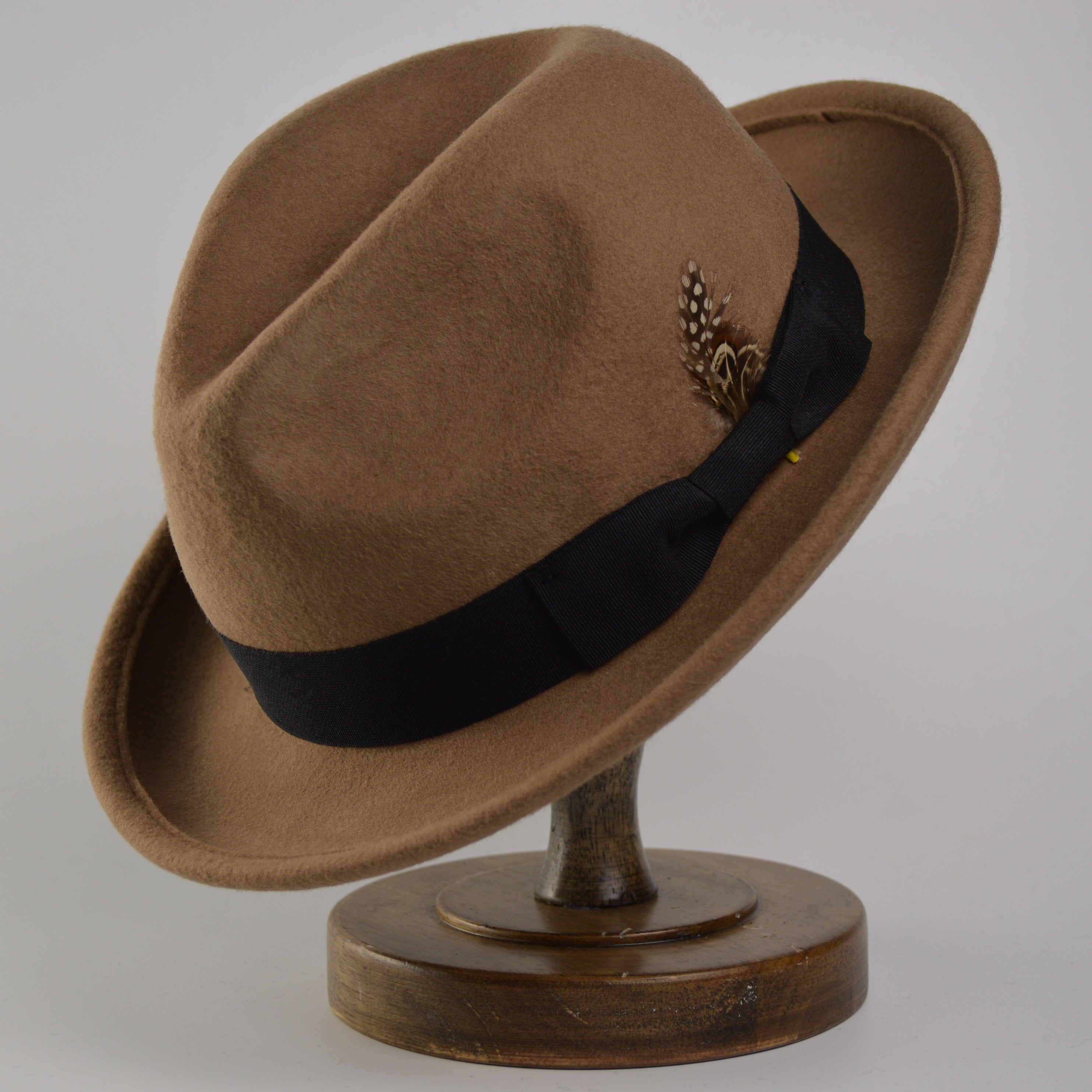 Tweed Jazz Hat Warm Bow Fedora