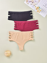 3 Pack Plus Size Panties Set Solid Seamless High Rise