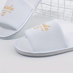 Women's Plush Slip-On Slippers with Open Toe and Thick Sole