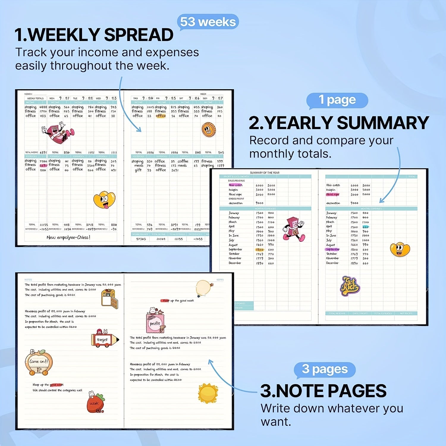 Income & Expense Tracker Hardcover Ledger Book for Small Business