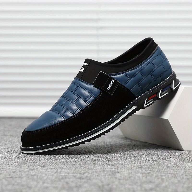 Men's Smart Casual Slip-On Dress Shoes with Stitching Detail