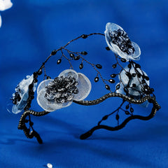 Mesh Flower Headband Rhinestone Hair Band Bridal Accessories