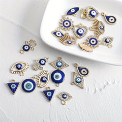 24pcs Evil Eye Alloy Pendant for DIY Necklace Bracelet Earrings