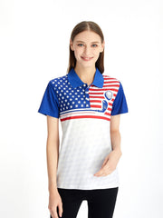 Lapel Neck Cycling Jersey Quick Dry Sports Polo Shirts Women's Clothing