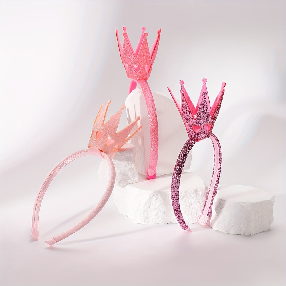 Glitter Crown Hair Hoop Holiday Princess Headbands Baby Girls Hair Accessories