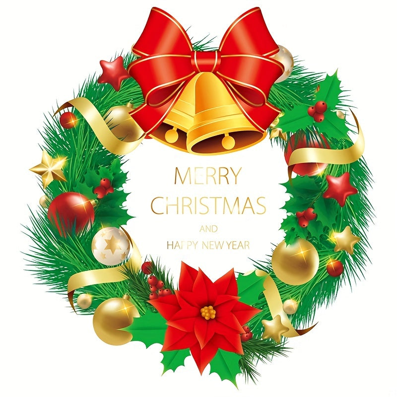 Colored Christmas Wreath PVC Window Stickers
