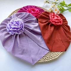 Soft Elastic Strip Flower Baby Hat For Girl
