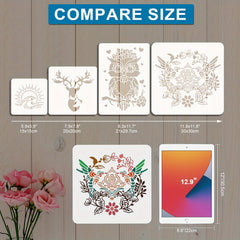 1pc PET Hollow Out Drawing Stencils Paint Bamboo Brushes Crown Craft Supplies