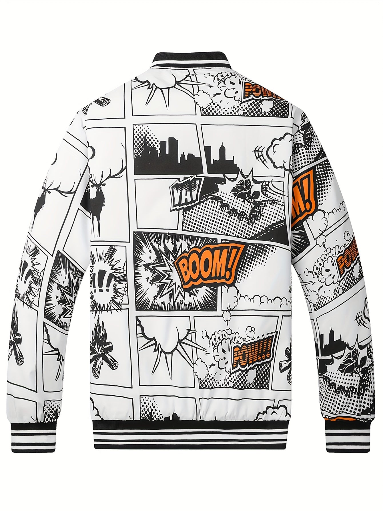 Men's Anime Pattern Cotton-padded Winter Coat