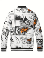 Men's Anime Pattern Cotton-padded Winter Coat