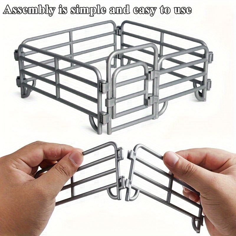 Gray PVC Farm Fence Set for Sandbox & Dollhouse