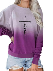 Block Letter Print Sweatshirt Long Sleeve Top