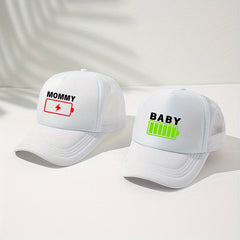 Mesh Printe Electronic Baseball Cap Sunshade Trucker Hat