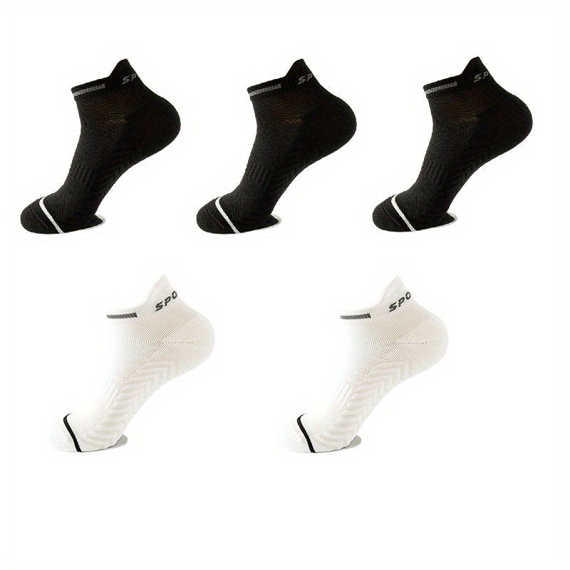 5 Pairs Letter Print Low Cut Sports Socks Women's Stockings