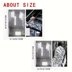 2pcs Thermal Survival Blankets Outdoor Emergency Double Sided Silvery