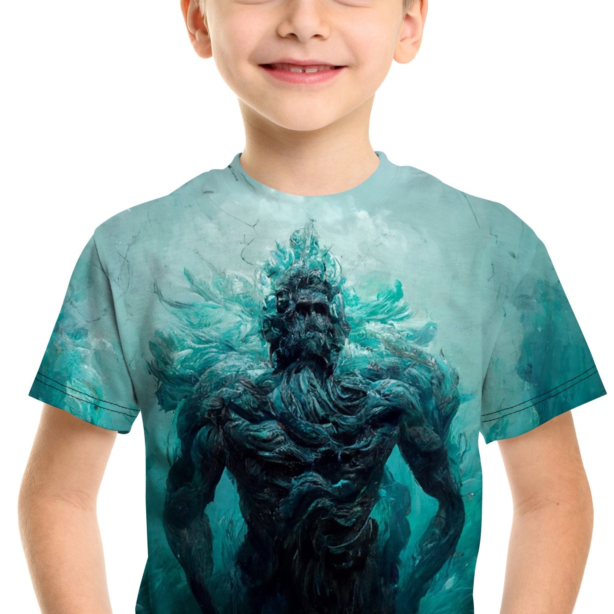 Giant 3D Print Boys Casual Tees Short Sleeve Comfy T-shirt Kids Summer Clothing