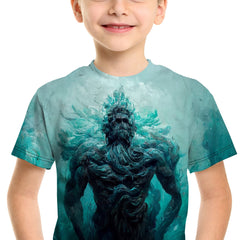 Giant 3D Print Boys Casual Tees Short Sleeve Comfy T-shirt Kids Summer Clothing