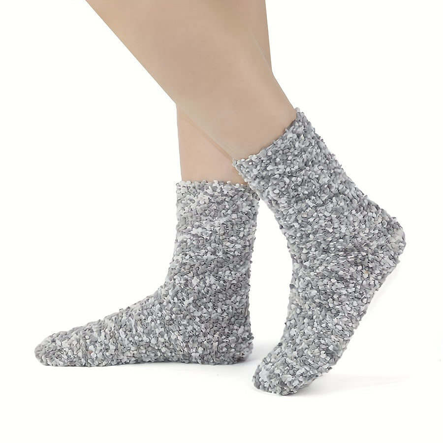 2 Pairs Pompom Fuzzy Socks Warm Mid Tube Women's Stockings