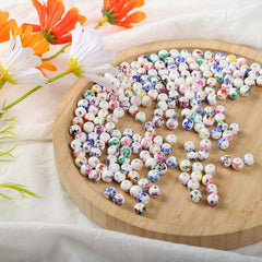 50pcs Mixed Flower Ceramic Craft Beads Set for DIY Jewelry Making Supplies