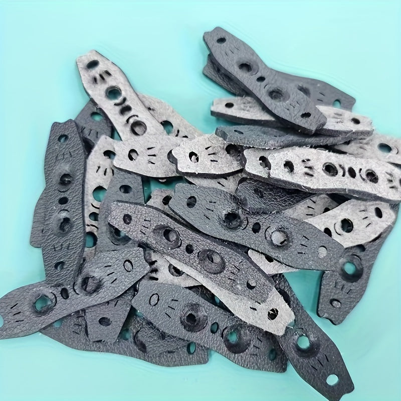 50pcs 2mm Microfiber Slingshot Pit Pouch With Double Pits & Hole for Locating