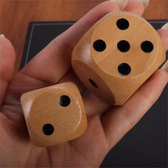 Wooden Round Corner Dice Set with Flannelette Bag for Tabletop Toss Game
