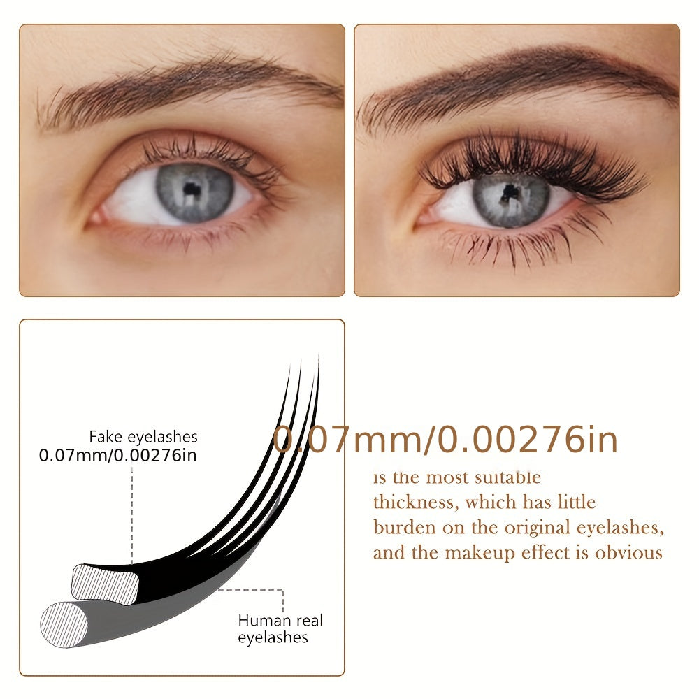 10D Pre Fan Eyelash Extensions 8-15 Mix 0.07mm Tip - Long Lasting False Lashes