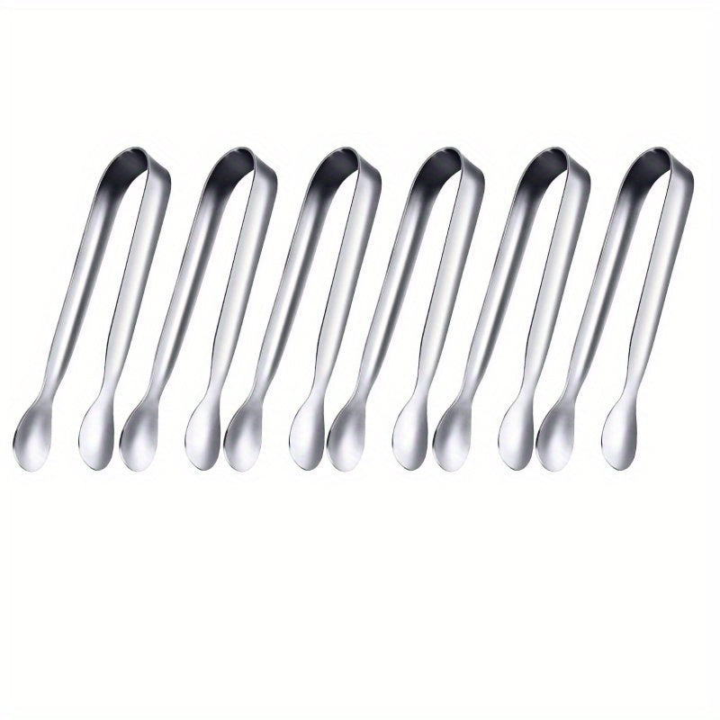 6/12pcs Stainless Steel Ice Cube Tongs Bread Baking Clips