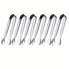 6/12pcs Stainless Steel Ice Cube Tongs Bread Baking Clips