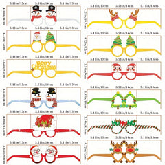 6pcs Christmas Decorative Glasses Snowman Elk Santa
