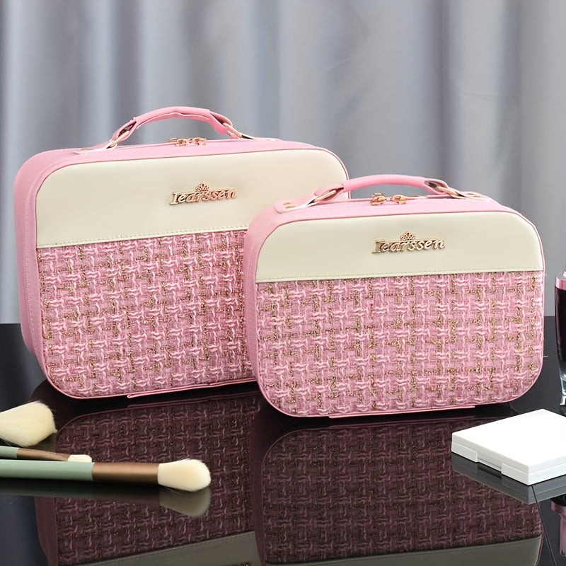 Portable Makeup Organizer With Mirror & Brush Holder