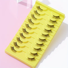 10 Pairs Cat Look Eyelashes Wispy Cross Eye Lashes 15mm