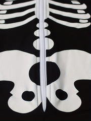 Skeleton Bodysuit Hoodie Bone Skull Jumpsuit Punk Goth Suit