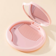 Pink Makeup Mirror & Comb Set Hair Brush Vanity Portable Groomer Gift