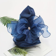 Organza Sun Hat Mesh Flower Foldable Travel Beach UV Protection Church Derby