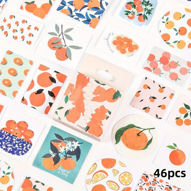 Orange Series Journal Decorative Stickers Scrapbooking Stick Label