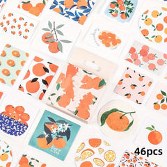 Orange Series Journal Decorative Stickers Scrapbooking Stick Label