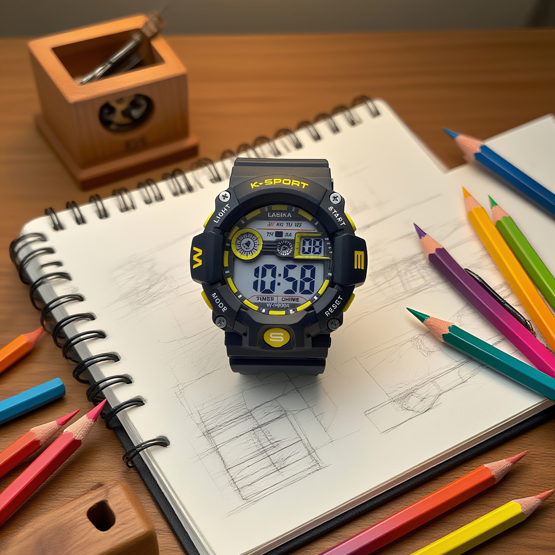 Boys' Wristwatch Student Watch Alarm Clock Fitness Swimming Waterproof Timer